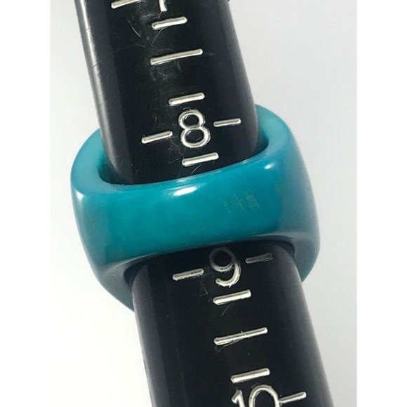 Turquoise Tagua Nut Ring Sustainable Vegan Ivory Handmade Boho Organic Sz 8.75 - Picture 7 of 8